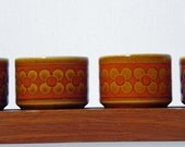 Vintage 1970s Saffron Hornsea Ceramic and Teak Set by EdibleComplex on Etsy