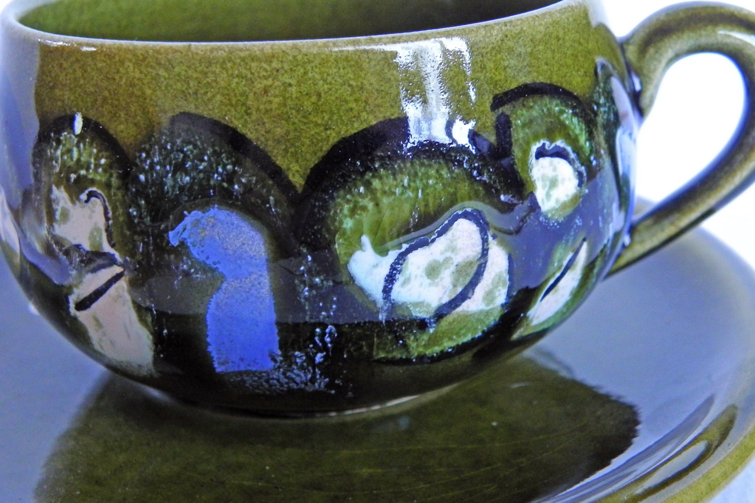 Vintage Tea Cup and Saucer Artsy Retro Modern on Etsy by EdibleComplex