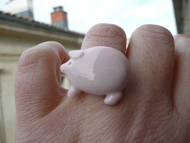 Pink Pig Ring