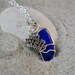 Seaglass Necklace "Worlds Greatest Mom" Charm - Cobalt Blue Seaglass Jewelry