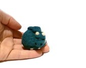 Teal Sleeping Dragon, needlefelted, blue green wool - Made to order mythological beast collectible soft sculpture
