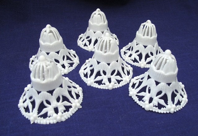 Set 6 Vintage Wedding Bell Cake Toppers bells