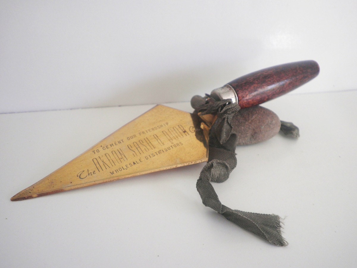 Vintage Advertising Masonic Trowel Fraternal Order Akron Ohio Masons Fraternity