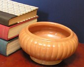 Vintage Ceramic Bowl, orange spice, fluted round