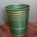 Vintage Metal Bucket, Farm Bucket, sap bucket, green and gold