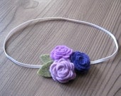 Rose Bouquet Newborn Headband - Purple