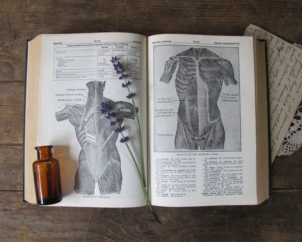 RESERVED///Antique Medical Dictionary, Rustic Home Decor Curiosity