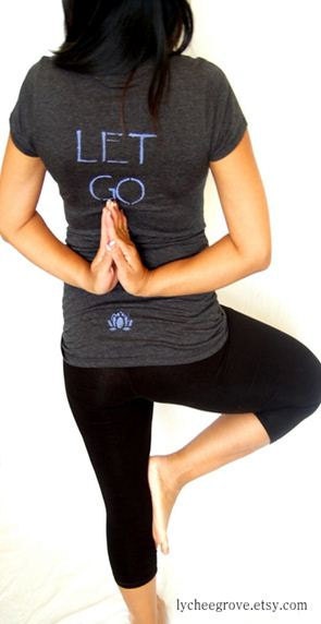 LET GO Short Sleeve Heathered Yoga T (grey)