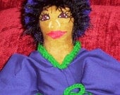 Cloth Art Doll, Sydney Charise, OOAK, Hand Embroidered, Whimsical, Fantasy