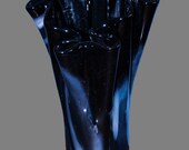 Fused glass vase hand painted