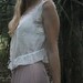 Vintage Victorian Chemise Tank Top in Lace & White Cotton Upcycled Eco Small Medium
