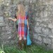 Silk & Cashmere Gypsy PATCHWORK Kaftan Dress with Fringe Boho Style One Size