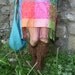 Silk & Cashmere Gypsy PATCHWORK Kaftan Dress with Fringe Boho Style One Size
