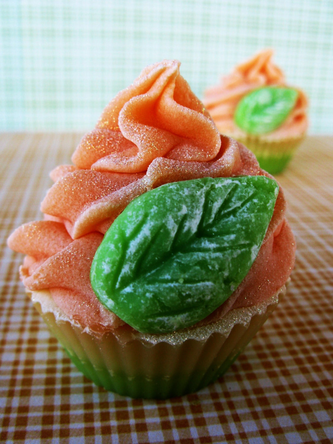 Sold Out - by special order only - Georgia Peach Mini Cupcake Soap for party favors, weddings, wedding showers, birthdays, baby showers