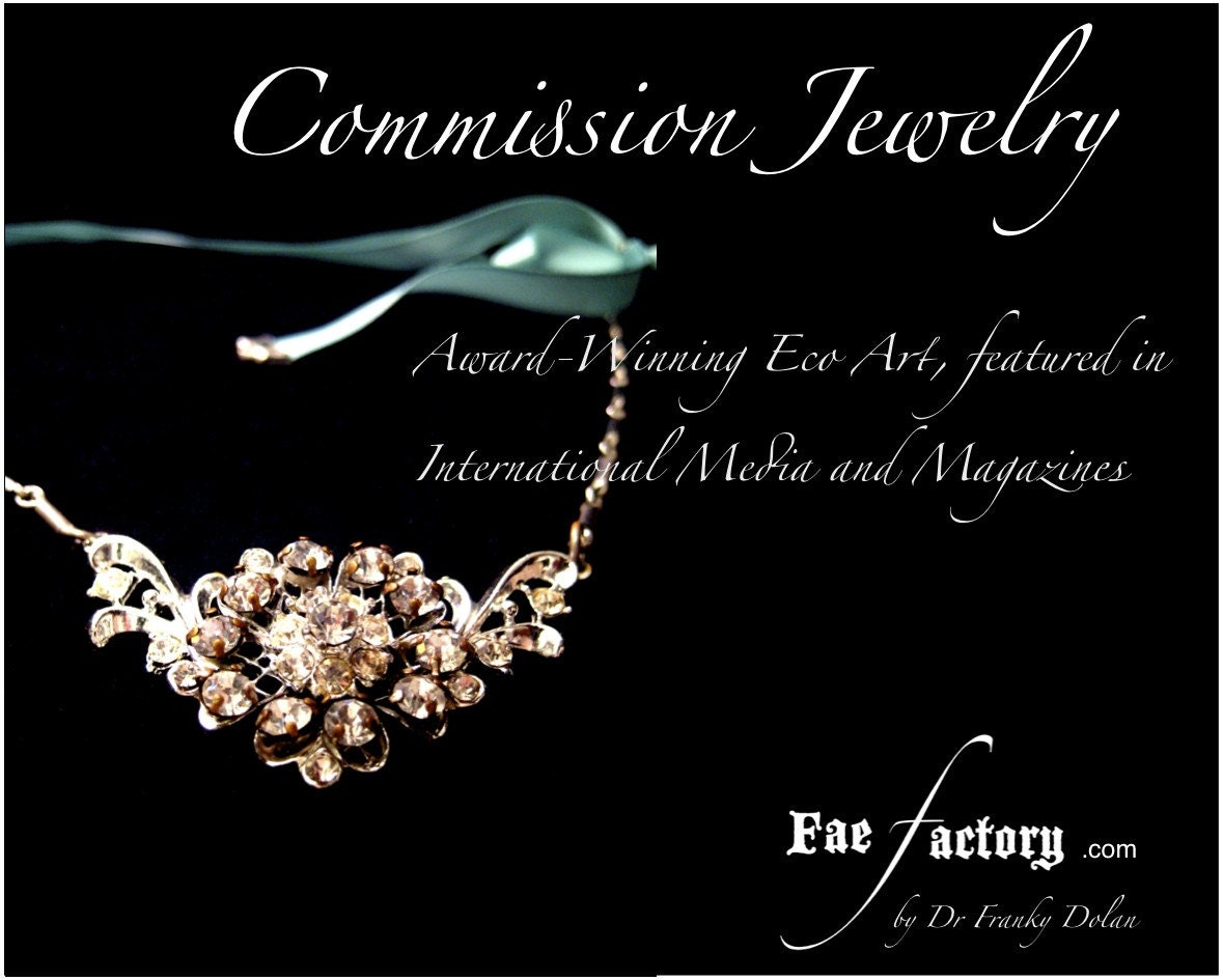 Commission Fae Factory Jewelry piece - necklace by Award - Winning Steampunk Chic, Eco Artist, Dr Franky Dolan