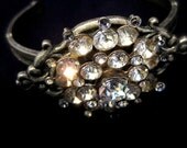 Antique Cuff Bracelet Reinvented - Art Deco rhinestone bracelet by Award - Winning Fae Factory Steampunk Chic Eco Artist, Dr Franky Dolan