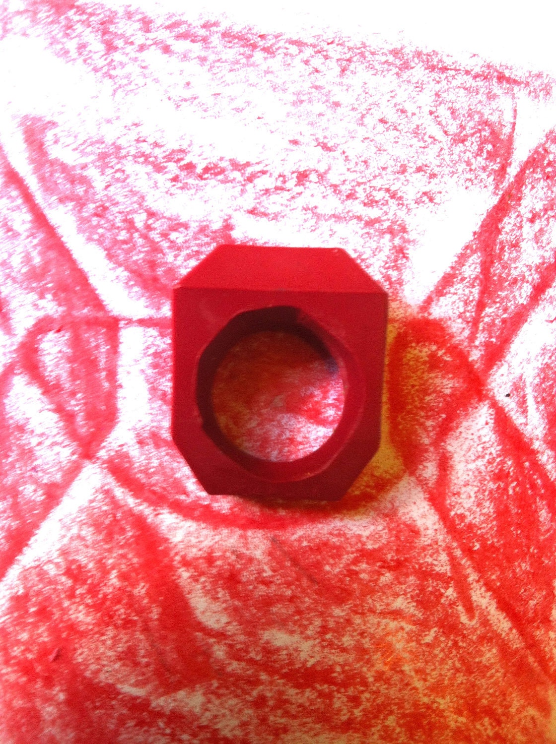 Red Crayon Ring KIDs Size - PreMade SALE