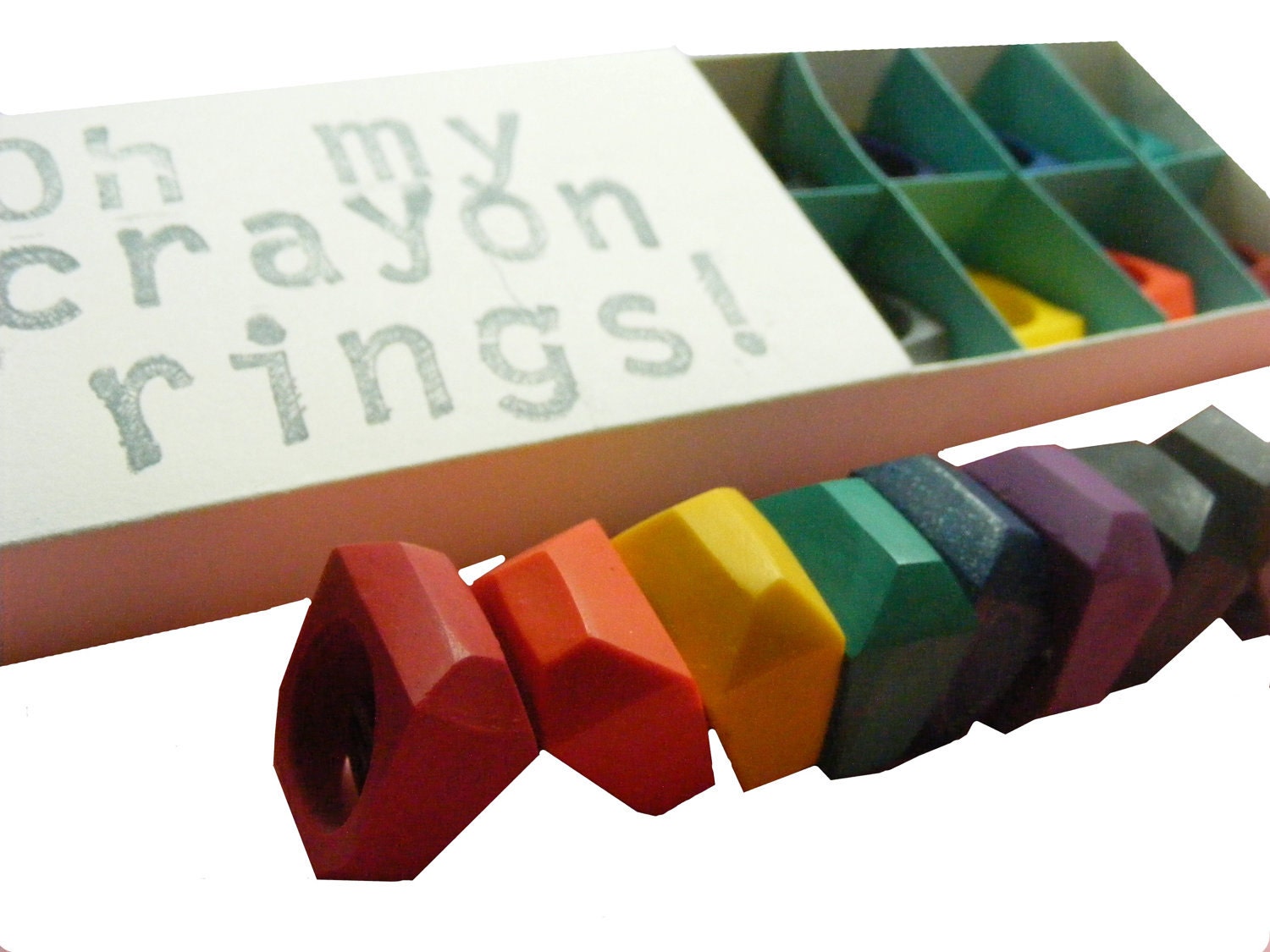 PREMADE Crayon Rings set of 8 - choose from SIZE: kids, 5, 6, 7, or 8