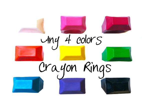 PREMADE Crayon Rings Set of 4 - Choose from Size: Kids, 5, 6, 7, 8 - You Choose Colors