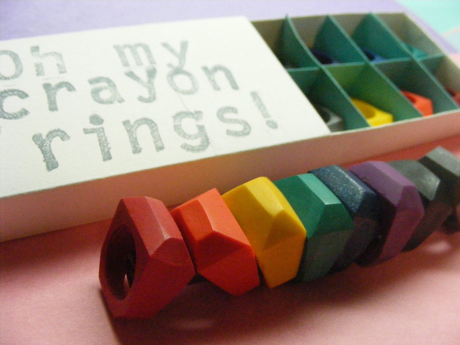 PREMADE Crayon Rings Set of 4 - Choose from Size: Kids, 5, 6, 7, 8 - You Choose Colors