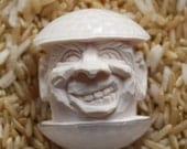 White Smiling Caricature Golf Ball