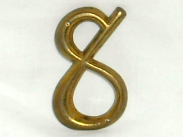 Vintage Number 8 Brass Metal Artwork Address Number