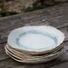 Ceramic Dinner Plate with Circles in Copper and Blue