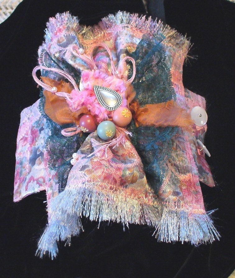 Etsy-Wrist Cuff - Women's Wrist Cuff - Fabric Cuff - Victorian Cuff - Romantic Cuff - Cuff - OOAK Cuff