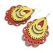 Laser cut leather earrings - filigree design in yellow and orange