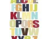 Alphabet ABC Art Print in Multicolor 5x7