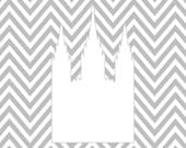 Chevron Stripe LDS Temple Print 16x10 You Choose Your Color