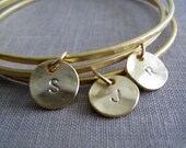 3 bangles, personalized bangles, bridesmaid gifts, initial bangle bracelets, monogrammed gifts