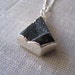 Black druzy necklace, sterling silver edged druzy pendant, small size, one of a kind jewelry, drusy necklace