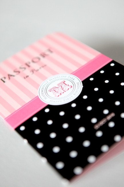 Paris Passport Invitation for a Birthday Party or a Shower - Passport to Paris Invitation Collection - Customized PRINTED Cards