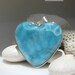 Larimar heart pendant, I wish I was a Siren - beautiful pool pattern turquoise Larimar BIG gemstone