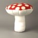 Large Self Standing Mushroom- red and white spots- plush