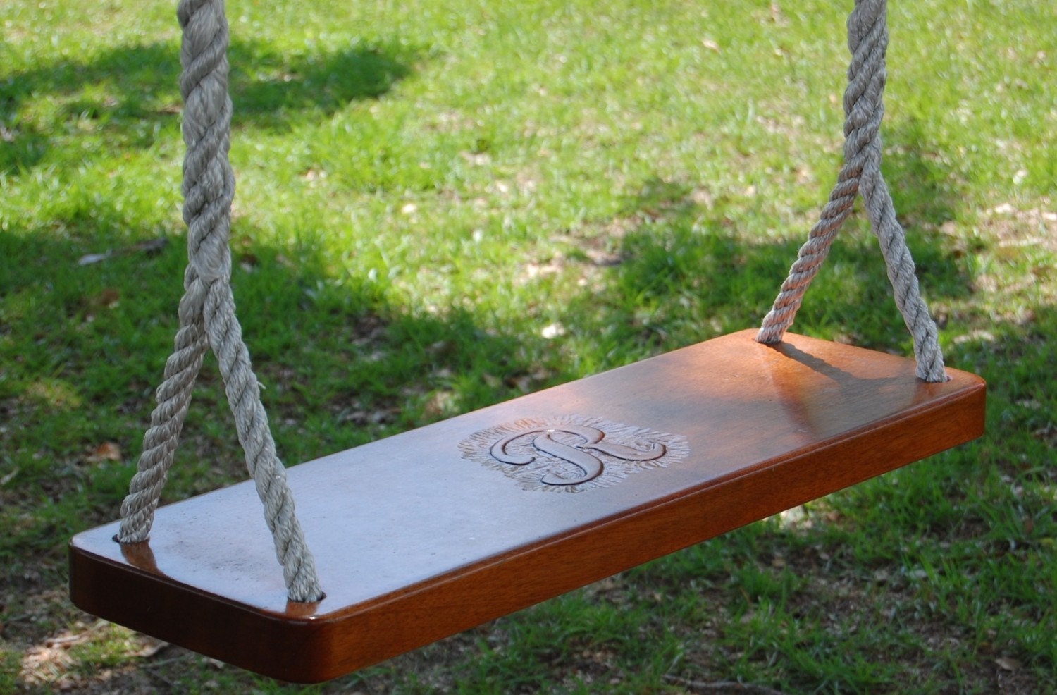The Ultimate Tree Swing (with) hand carved initial