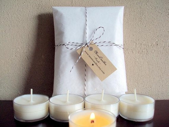 Soy Tealight Candles - Dye Free - Citrus Sage Soy Tea Light Candles 4pk