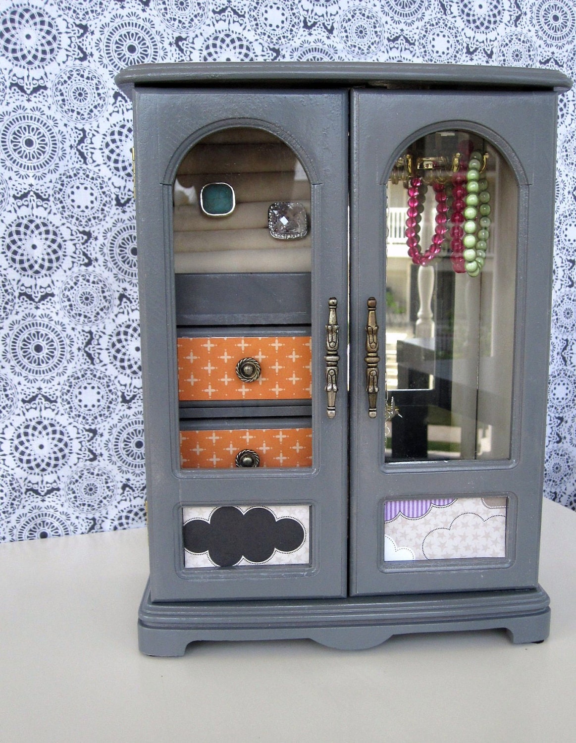 Jewelry Box in Grey, Purple and Orange: Mazzie