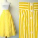 Vintage 80s summer yellow striped full skirt (xl)