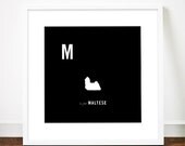 Maltese art print illustration silhouette typographic typography alphabet