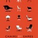 Eames poster art print Mid Century Modern Chair illustration Retro