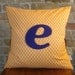 e monogrammed pillow case 20x20, any letter/colour available
