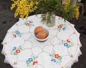 Very Delicate Vintage Italian Silk Tablecloth - circa 1960s