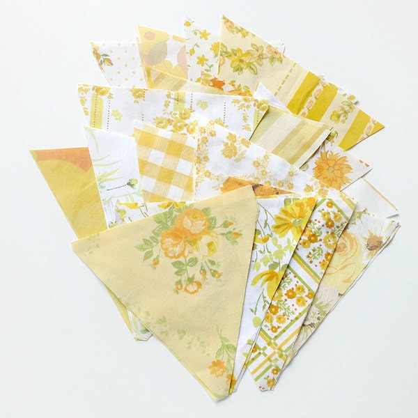DIY Bunting Kit - Yellow Vintage Fabrics