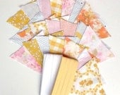 DIY Bunting Kit - Yellow, Gray, Pink and Peach Vintage Fabrics
