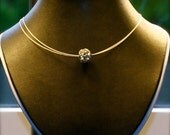Sleek Sterling Silver Crystal Rhinestone Necklace by Glimma    FREE SHIPPING