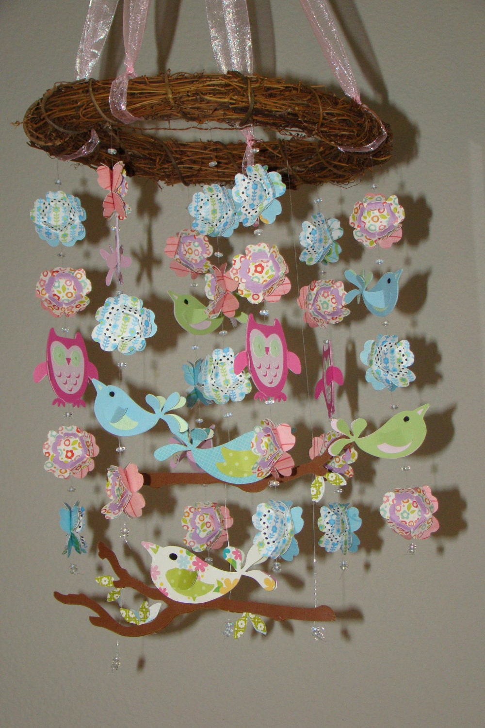 WITH OWLS Bird Baby Mobile Brooke Pottery Barn Love Bird Mobile