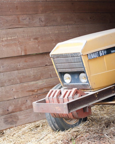 Rustic Farm Tractor Photo, France - 8 x 10 - Fine Art Photography print - French country brown home decor wall art