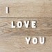 I Love You Typography Photography print 8x8 Fine Art Brown wood love Home Decor graphic letters design wall decor poster